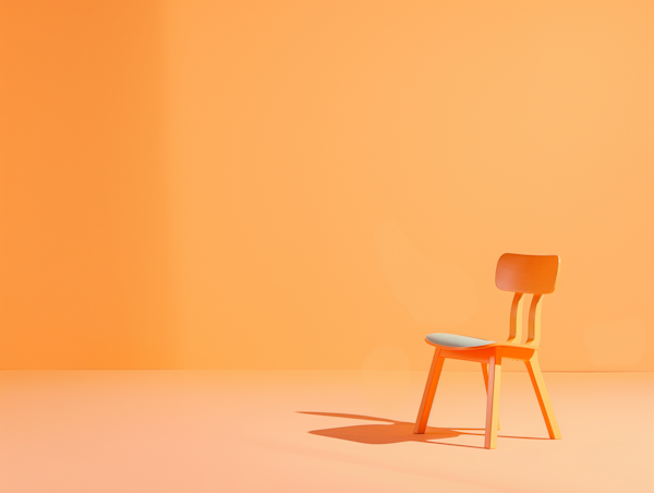 Minimalist Orange Chair in Monochrome