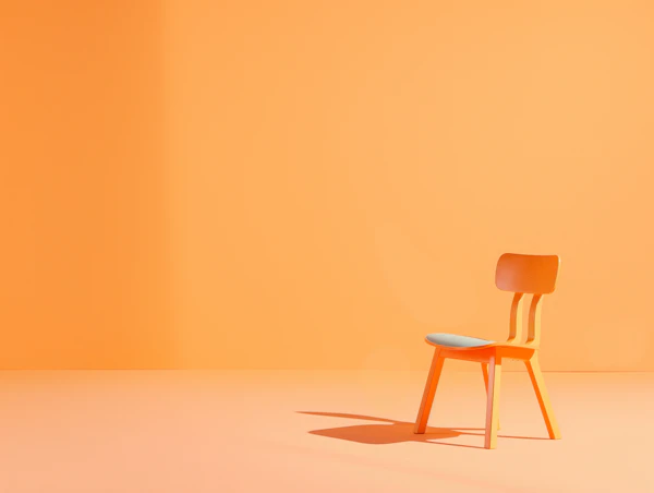 Minimalist Orange Chair in Monochrome