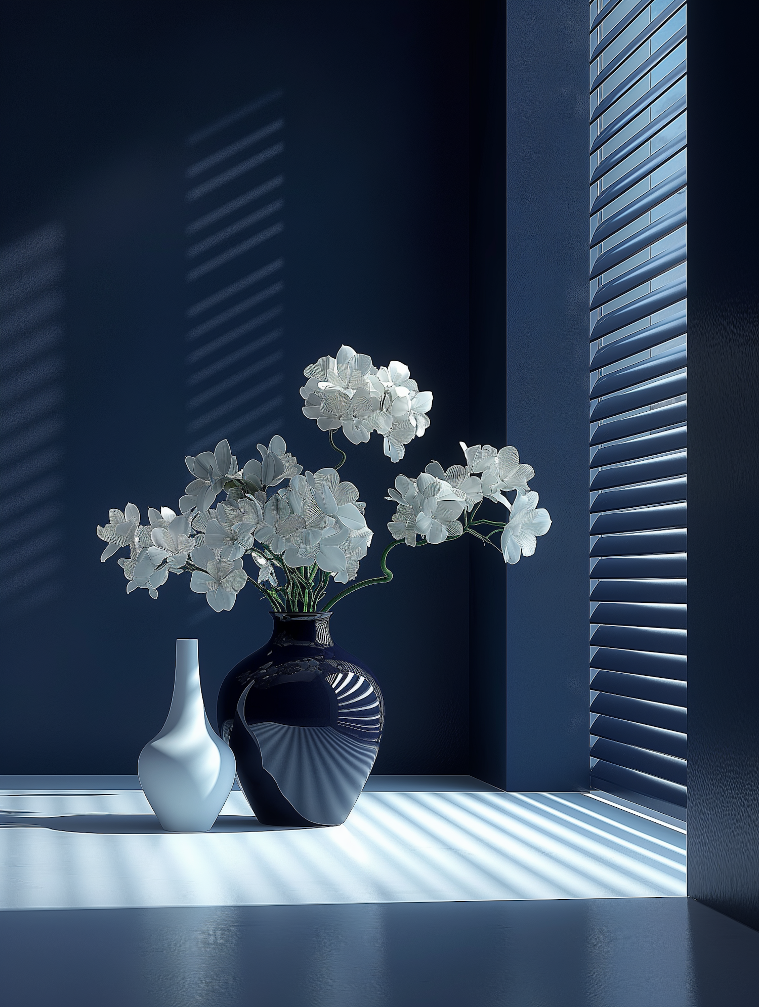 Modern Vase Arrangement with Light Play