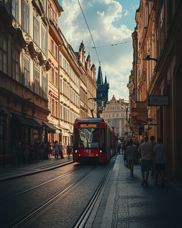 Sunset in European Old Town