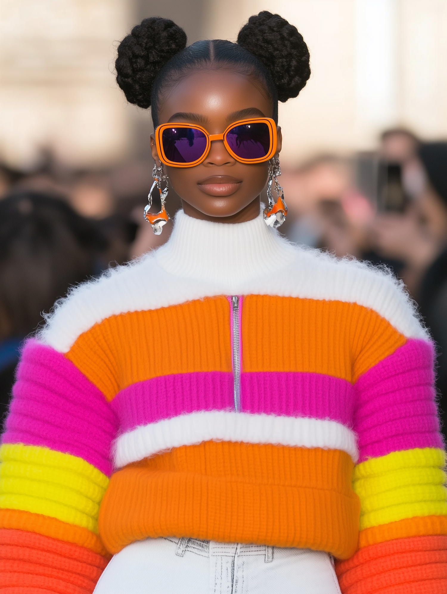 Stylish Individual in Vibrant Sweater