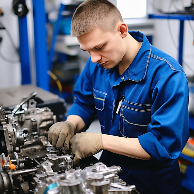 Focused Mechanic at Work