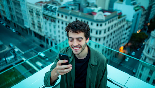 Man on Urban Rooftop