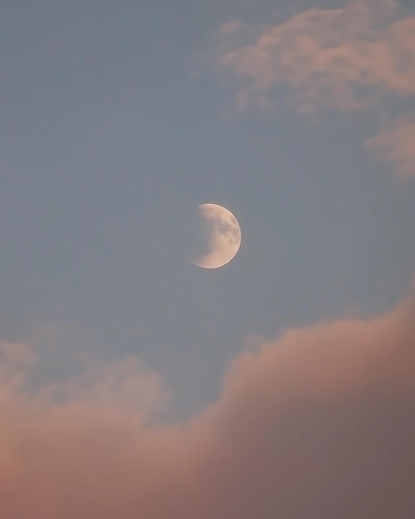 Crescent Moon in Pastel Sky