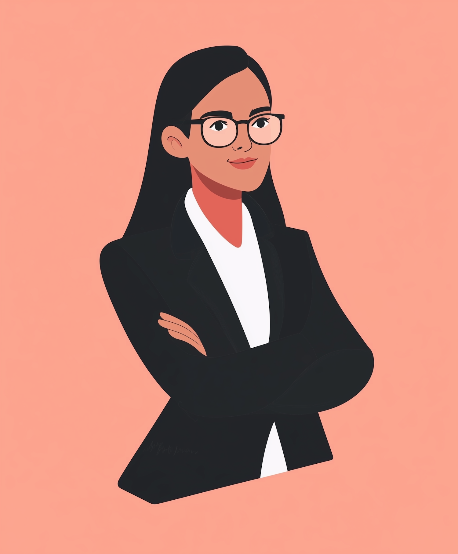 Professional Woman Portrait Illustration