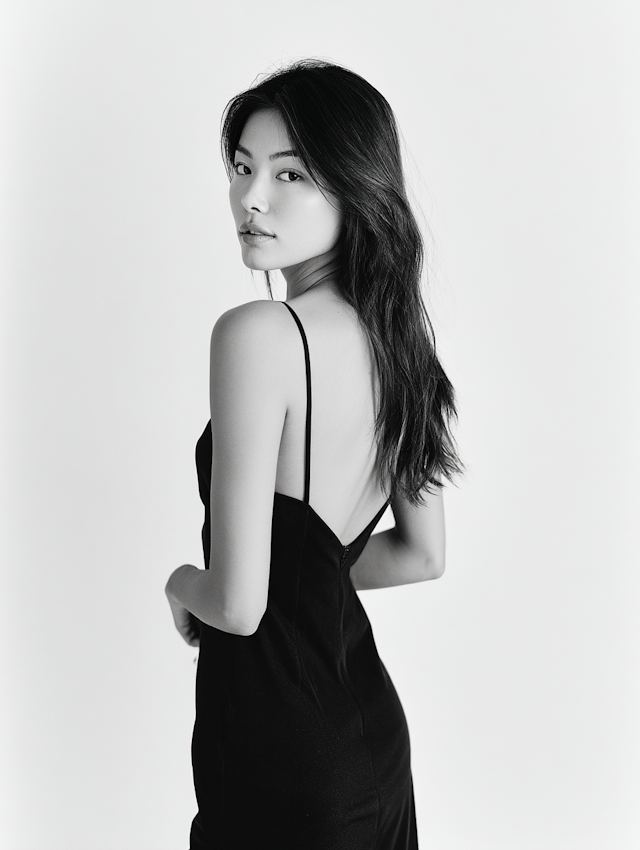 Elegant Black-and-White Portrait