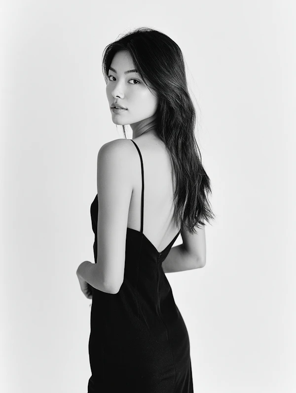 Elegant Black-and-White Portrait