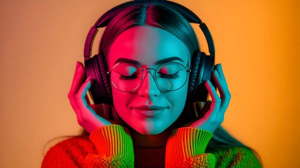 Woman Enjoying Music