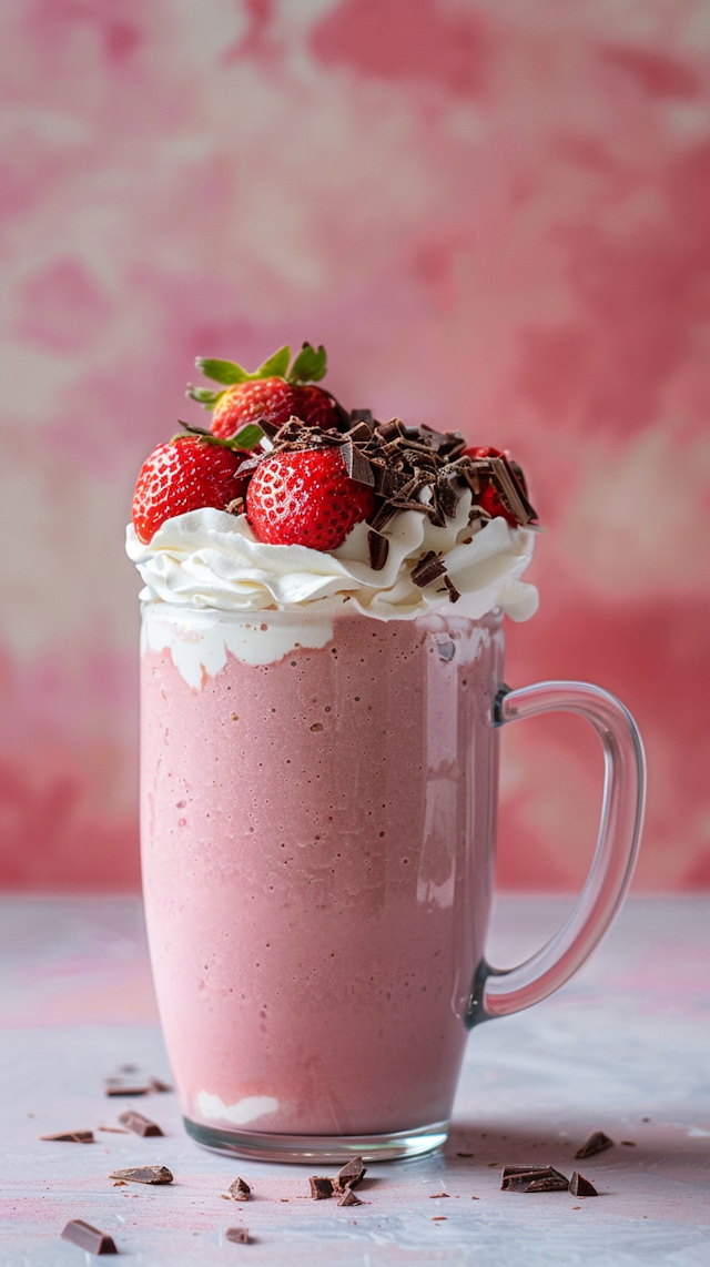 Strawberry Milkshake with Toppings