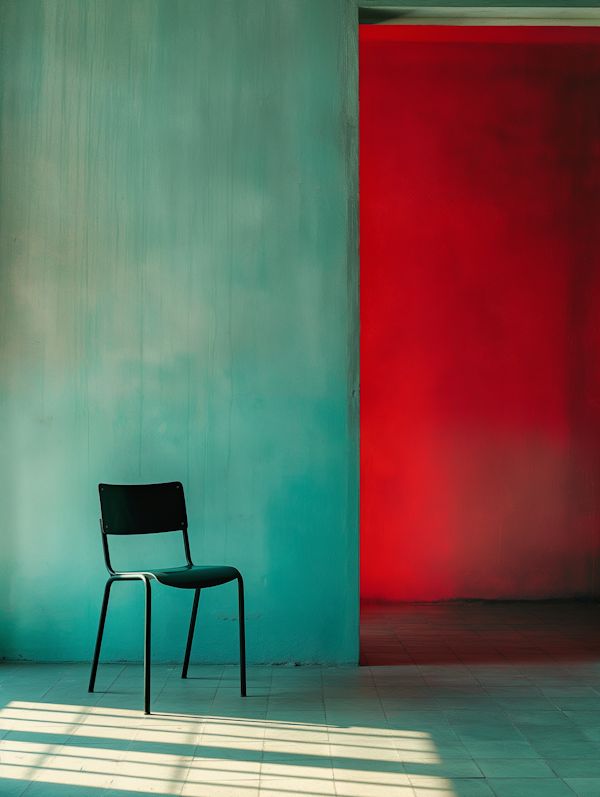 Solitary Chair Against Contrasting Colors