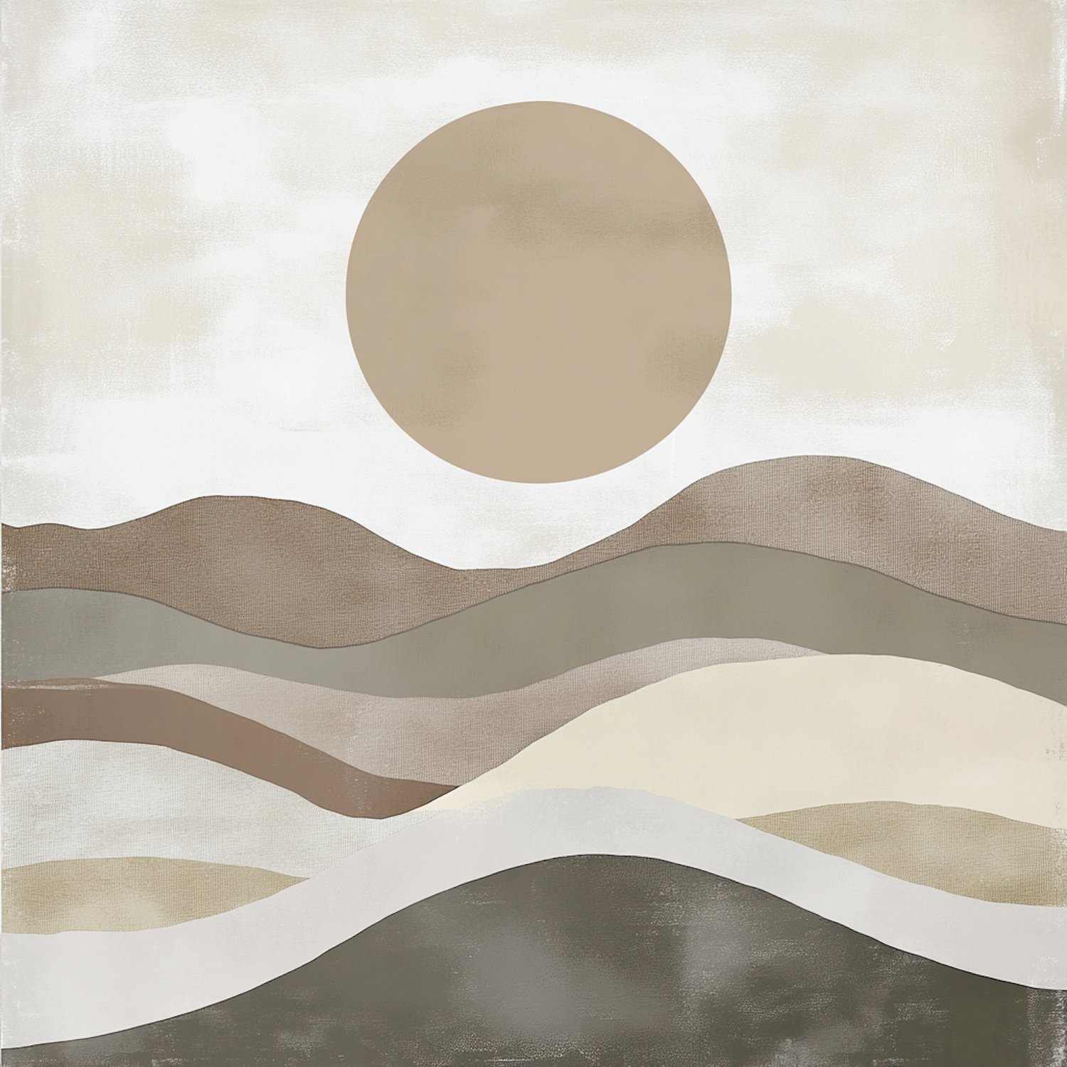 Abstract Landscape with Sun or Moon