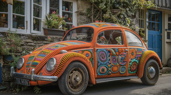 Crocheted Volkswagen Beetle