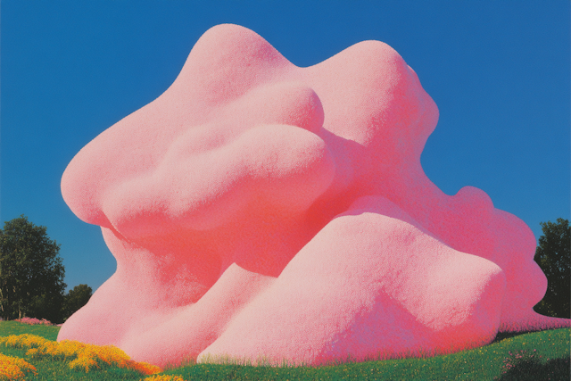 Abstract Pink Structure in Landscape