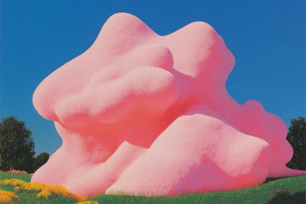 Abstract Pink Structure in Landscape