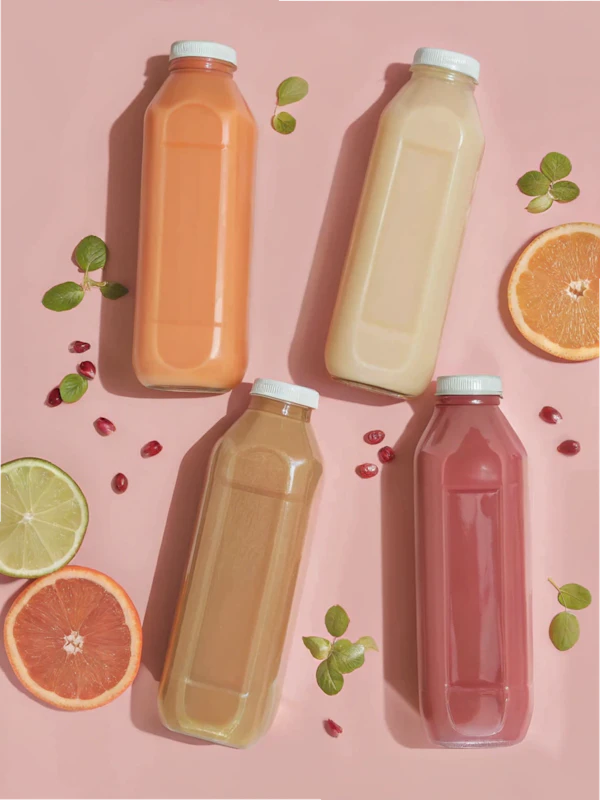 Colorful Juice Bottles