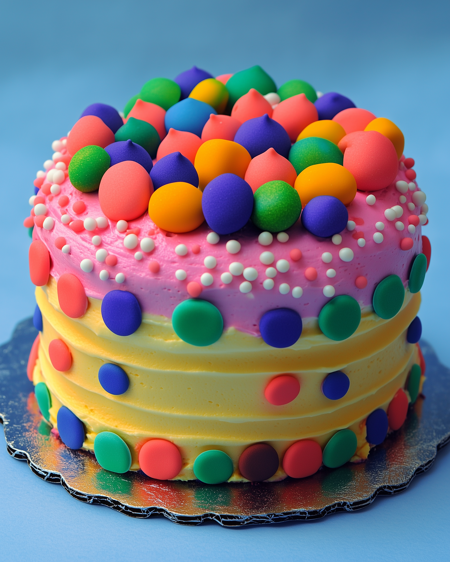 Vibrant Multi-Colored Cake