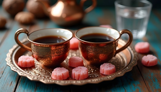 Ornate Copper Coffee Service