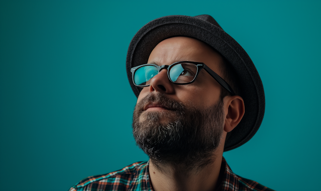 Contemplative Man with Fedora