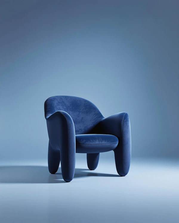 Blue Velvet Armchair