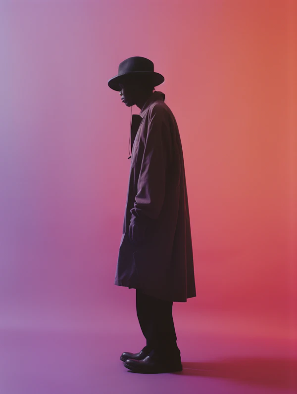 Silhouette of a Contemplative Figure