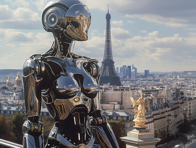 Contemplative Humanoid Robot in Paris