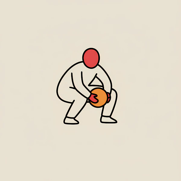 Minimalist Squatting Figure