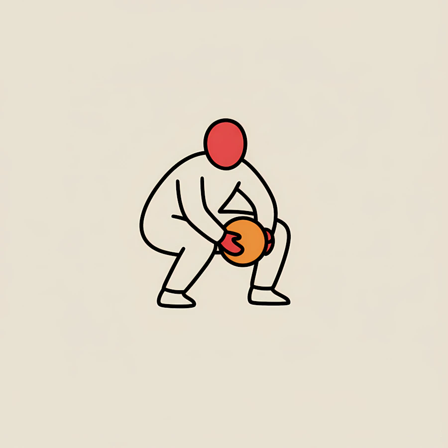 Minimalist Squatting Figure