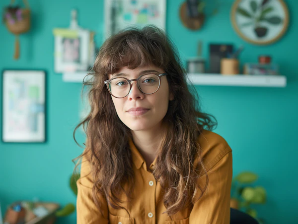 Serene Portrait of a Thoughtful Young Woman