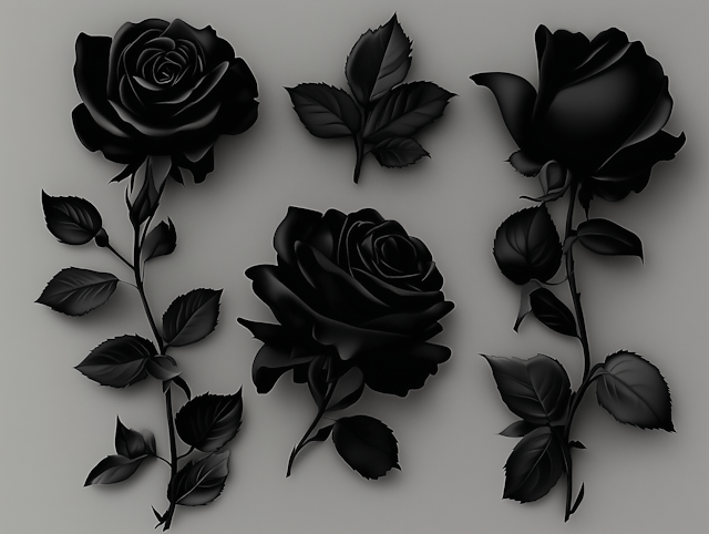 Elegant Black Roses