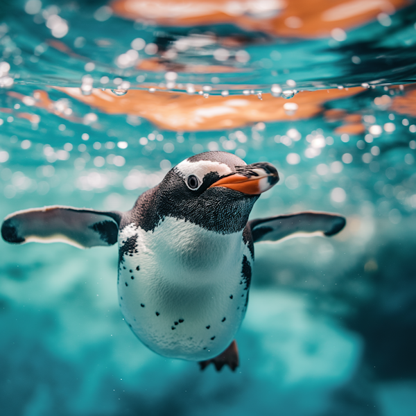 Serene Underwater Penguin