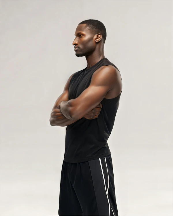 Profile of Athletic Man