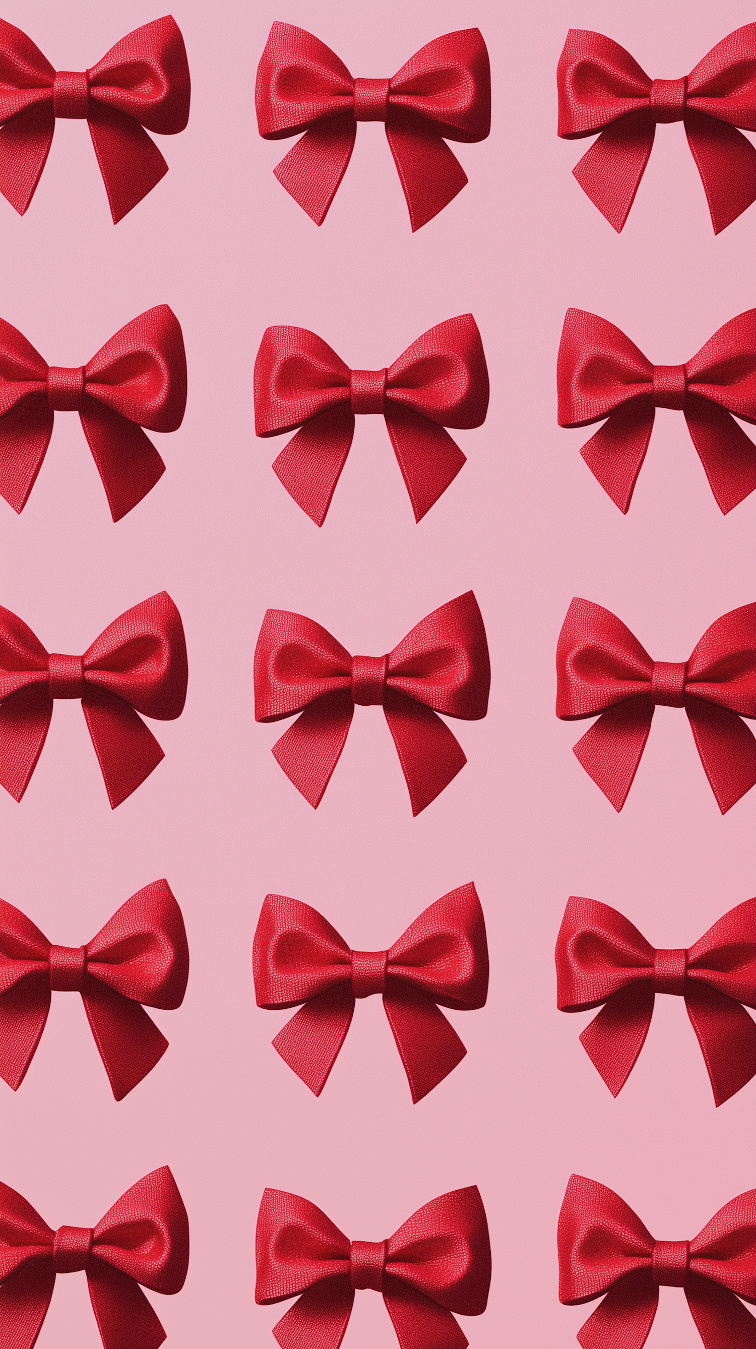 Red Bows on Pink Background