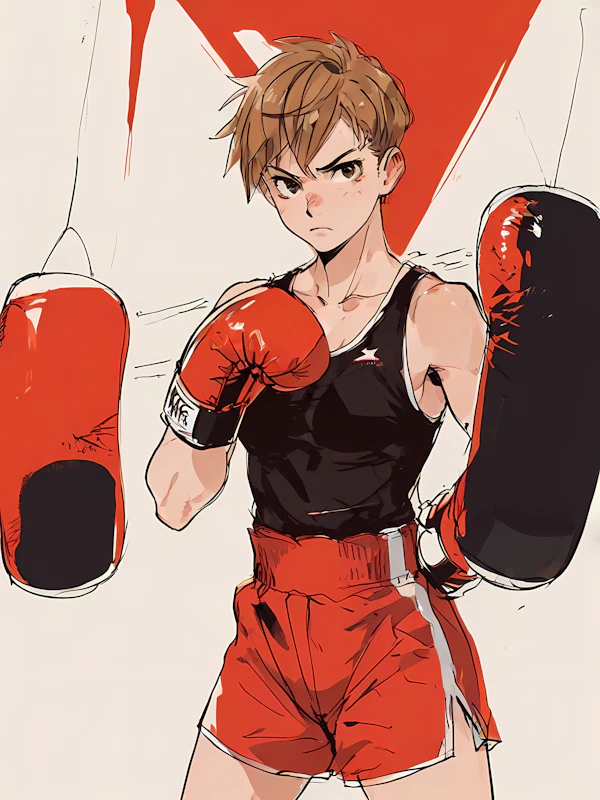 Young Boxer in Action