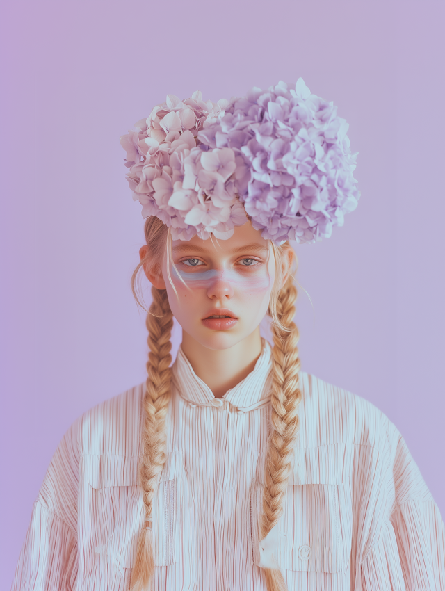 Floral Headpiece Fashion Portrait