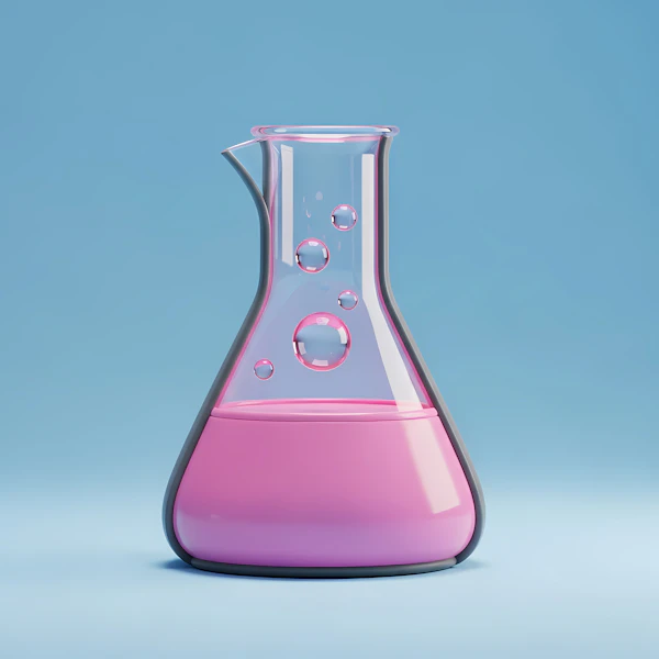 3D Laboratory Flask Art