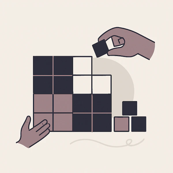 Hands and Grid Art