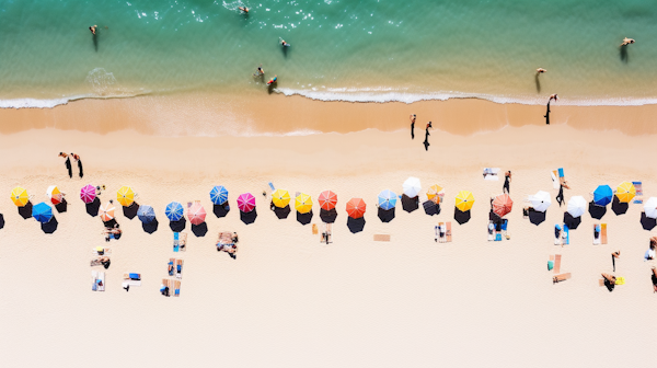 Colorful Beach Umbrella Lineup