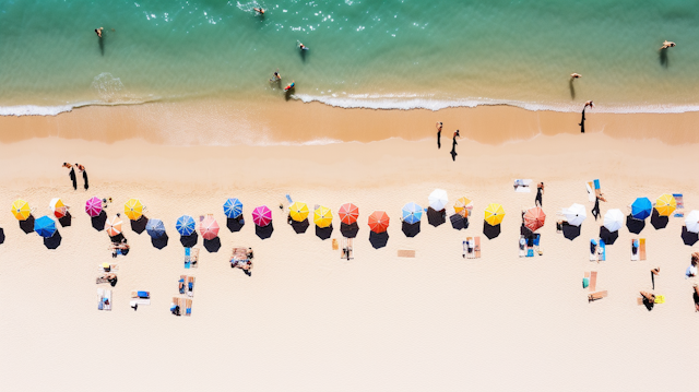 Colorful Beach Umbrella Lineup