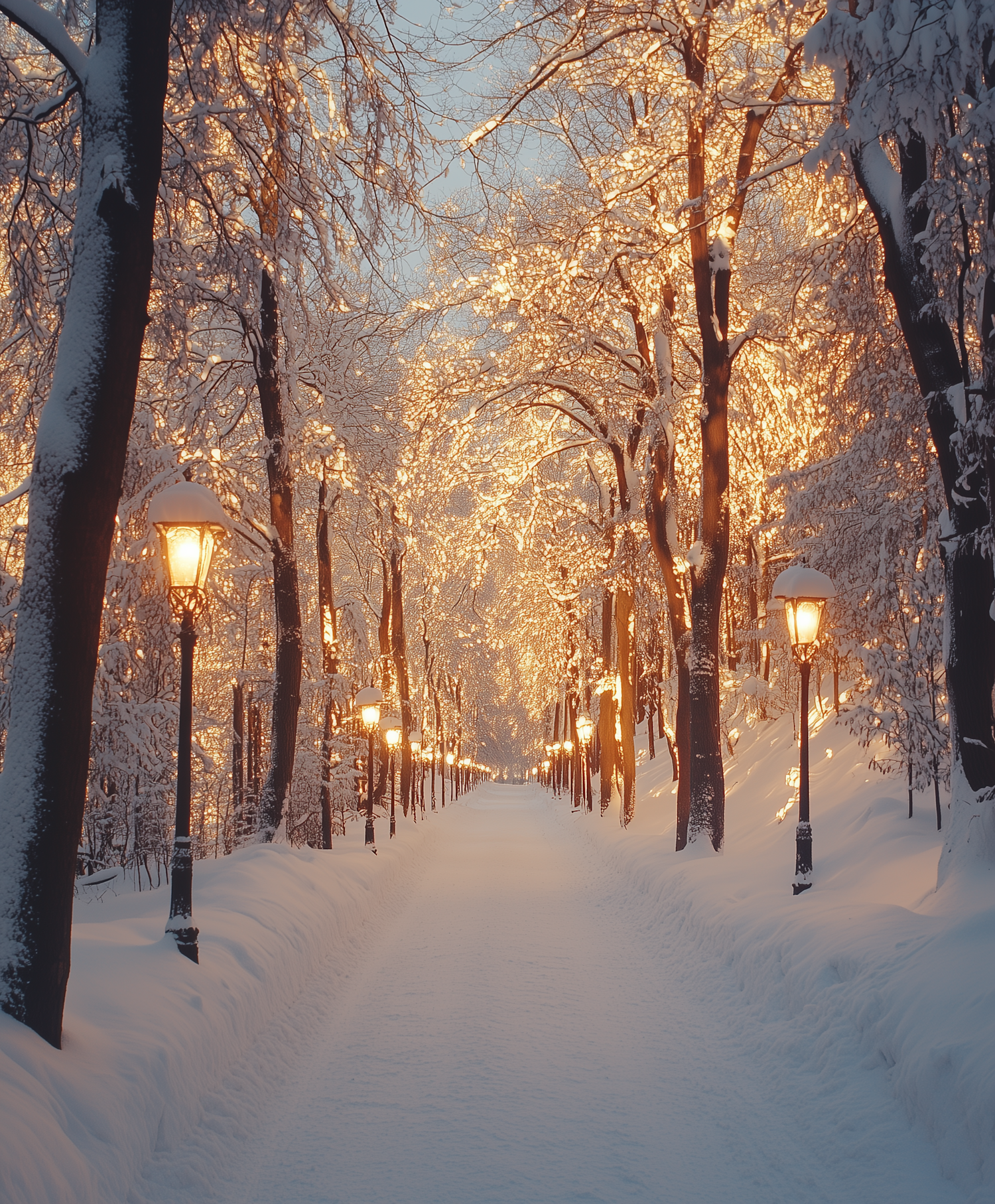 Serene Winter Pathway