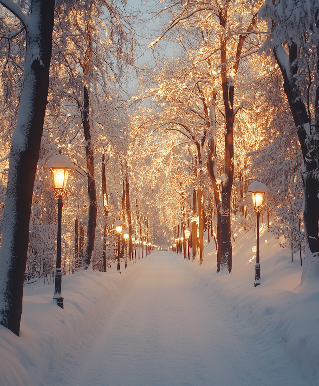 Serene Winter Pathway