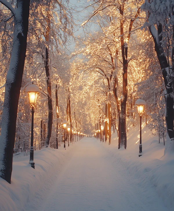 Serene Winter Pathway
