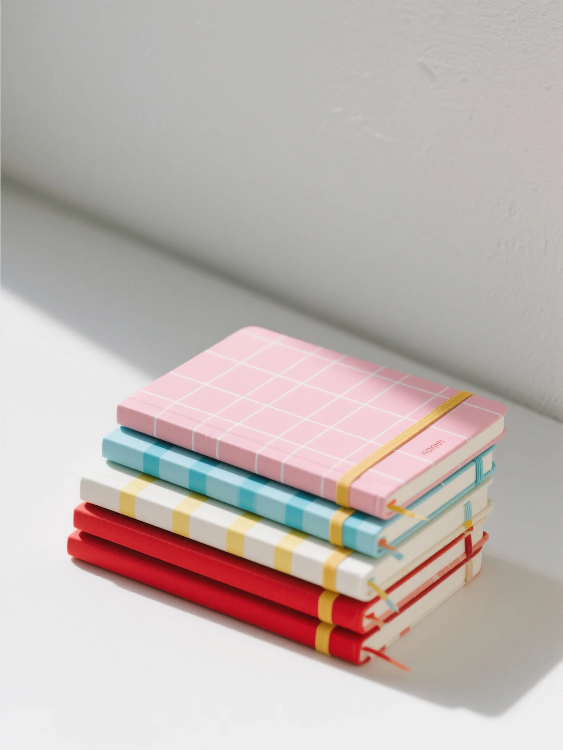 Stack of colorful notebooks