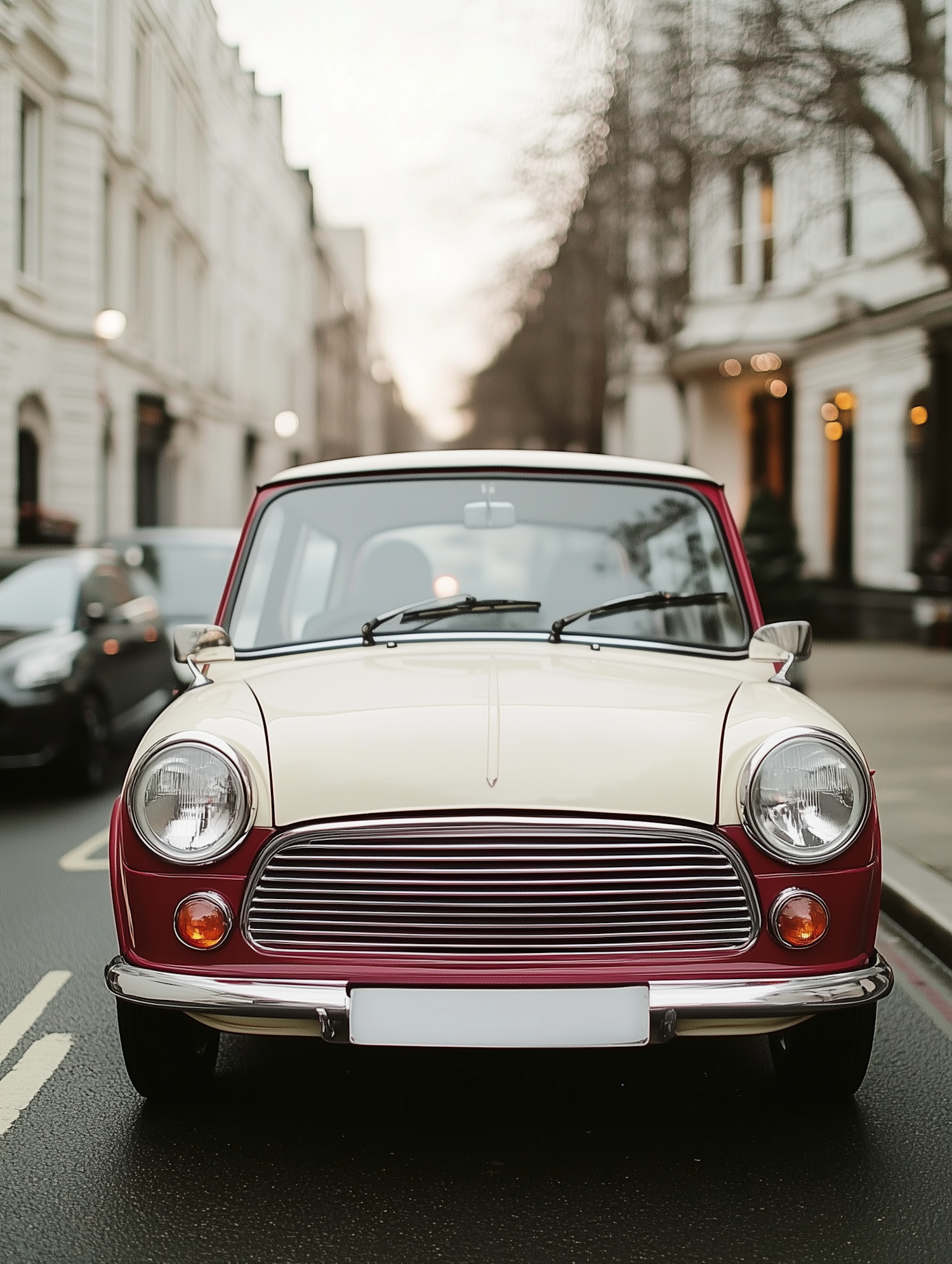 Vintage Car in Urban Setting