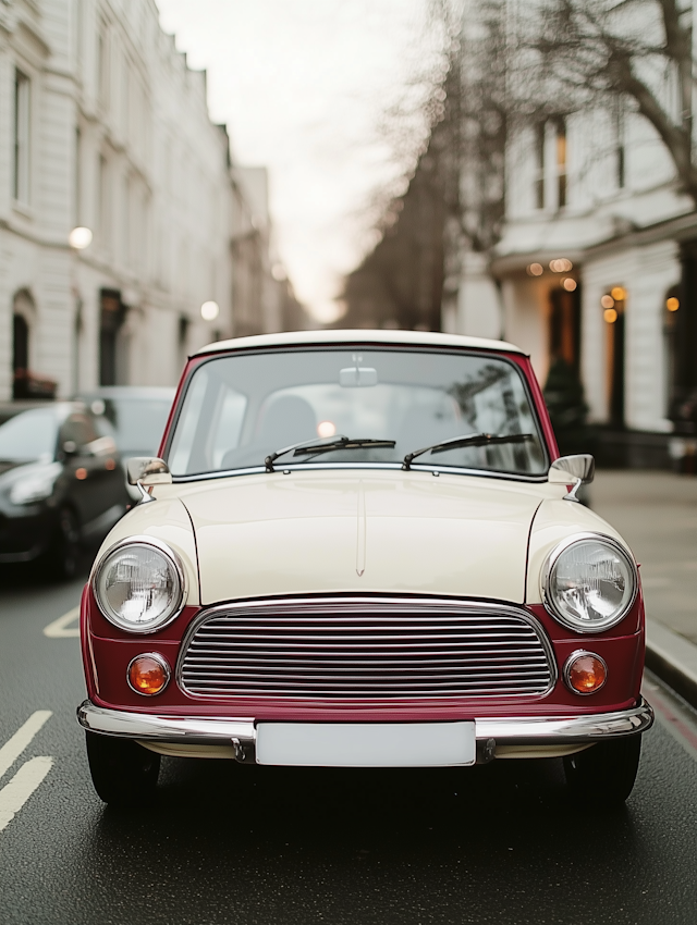 Vintage Car in Urban Setting