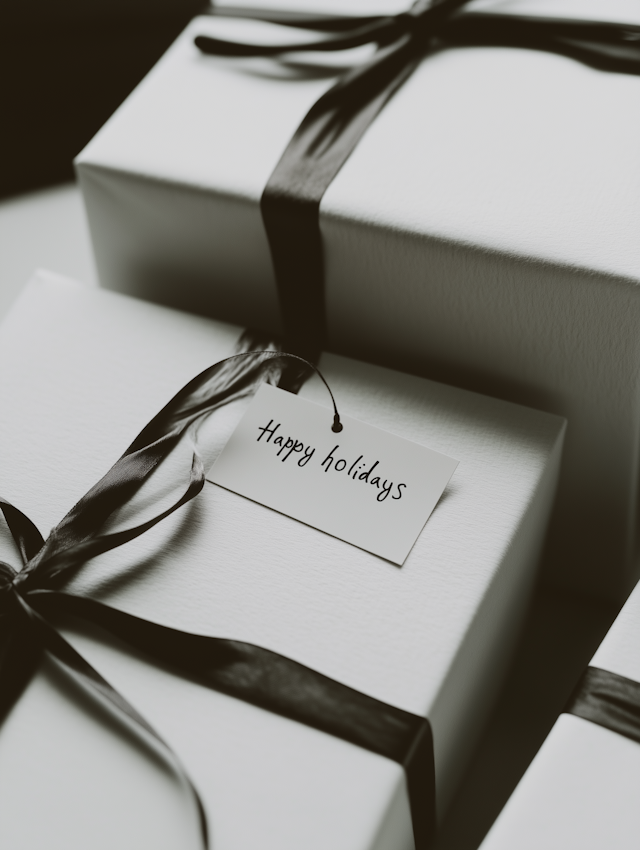 Elegantly Wrapped Holiday Gift Boxes