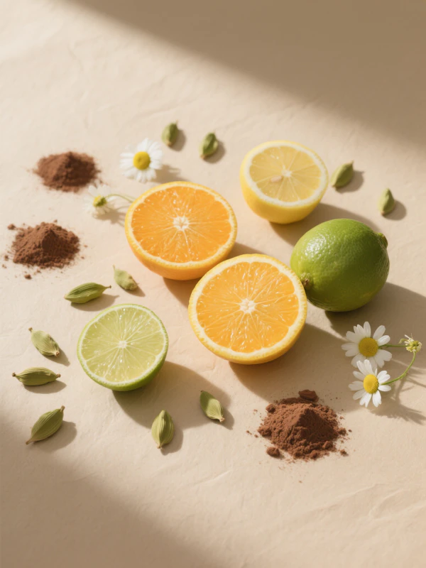 Citrus and Spices Flat Lay