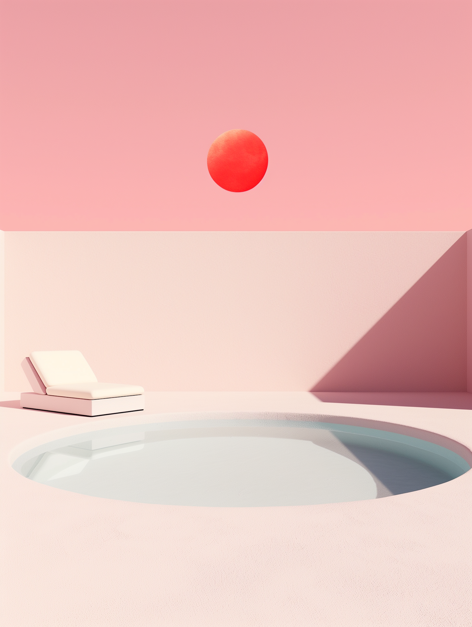 Minimalist Pastel Pool Scene