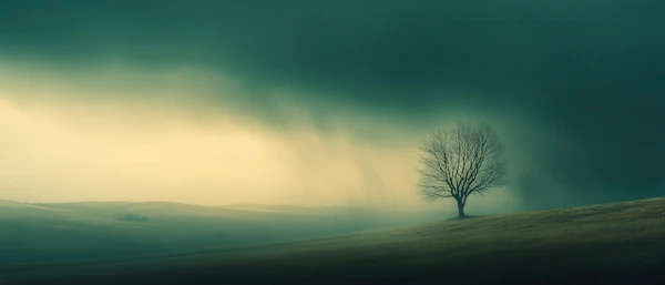 Solitary Tree on Hill