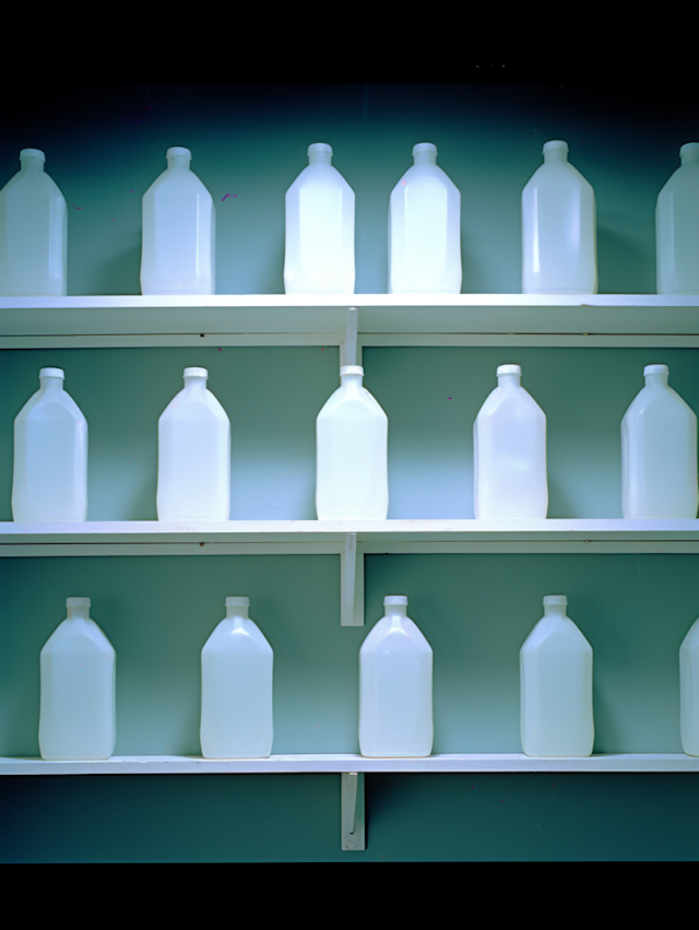 Minimalist Symphony of White Bottles