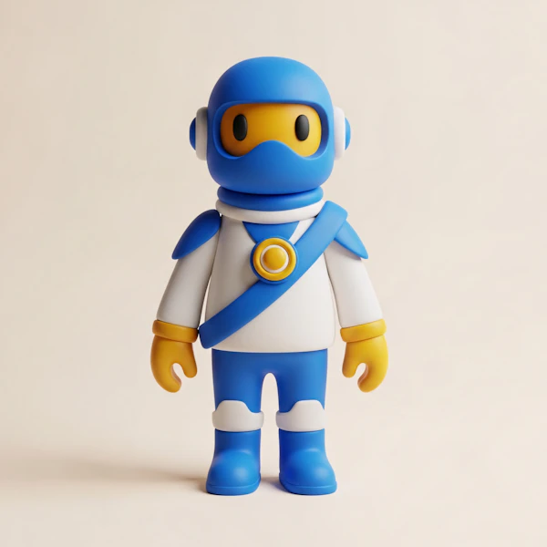 Stylized 3D Toy Figure